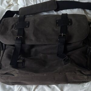Stylish Dark Grey Canvas Messenger Bag